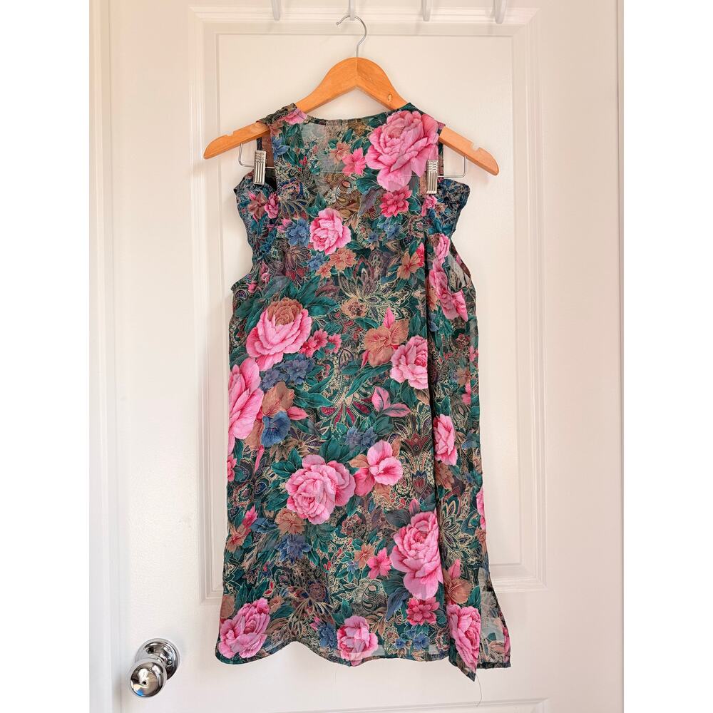 Vintage Victoria Secret Gold Label 2pcs Nightie Undie Satin Floral Sleep Shirt - Picture 2 of 7